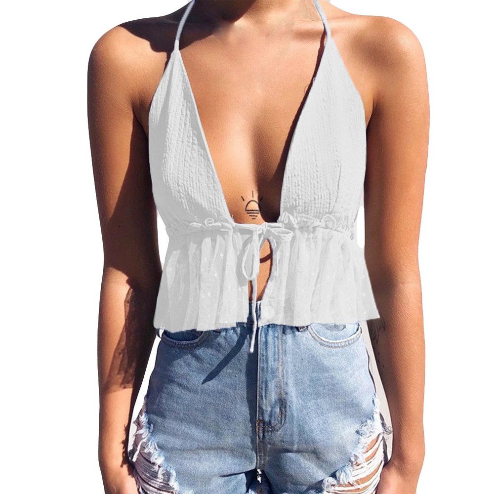WHITE tie front tank